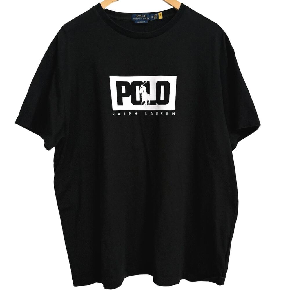 Polo Ralph Laure Classic Fit Short Sleeve T Shirt  XL Logo Pony Preppy Black